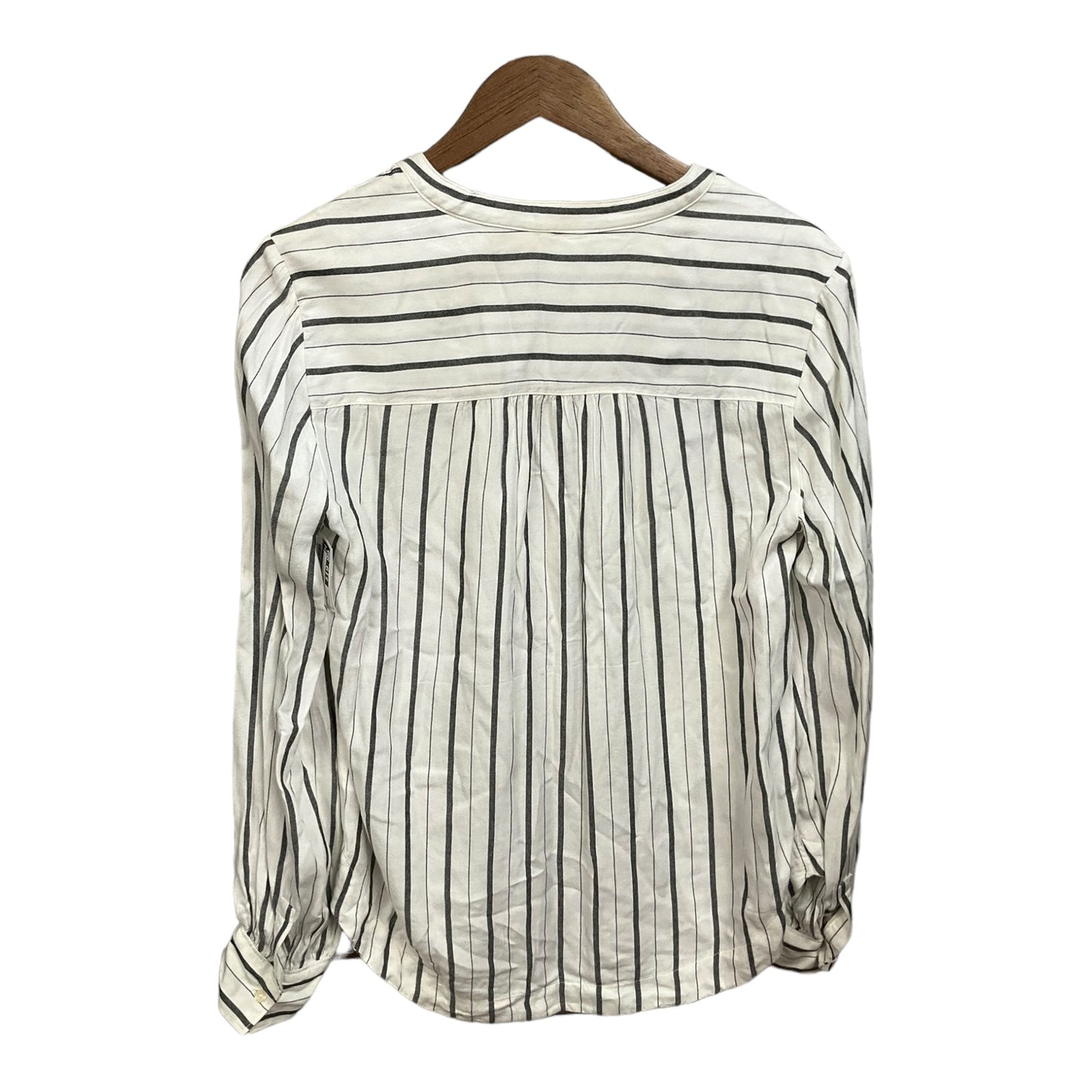 Blouse Long Sleeve By Gap In Striped Pattern, Size: M