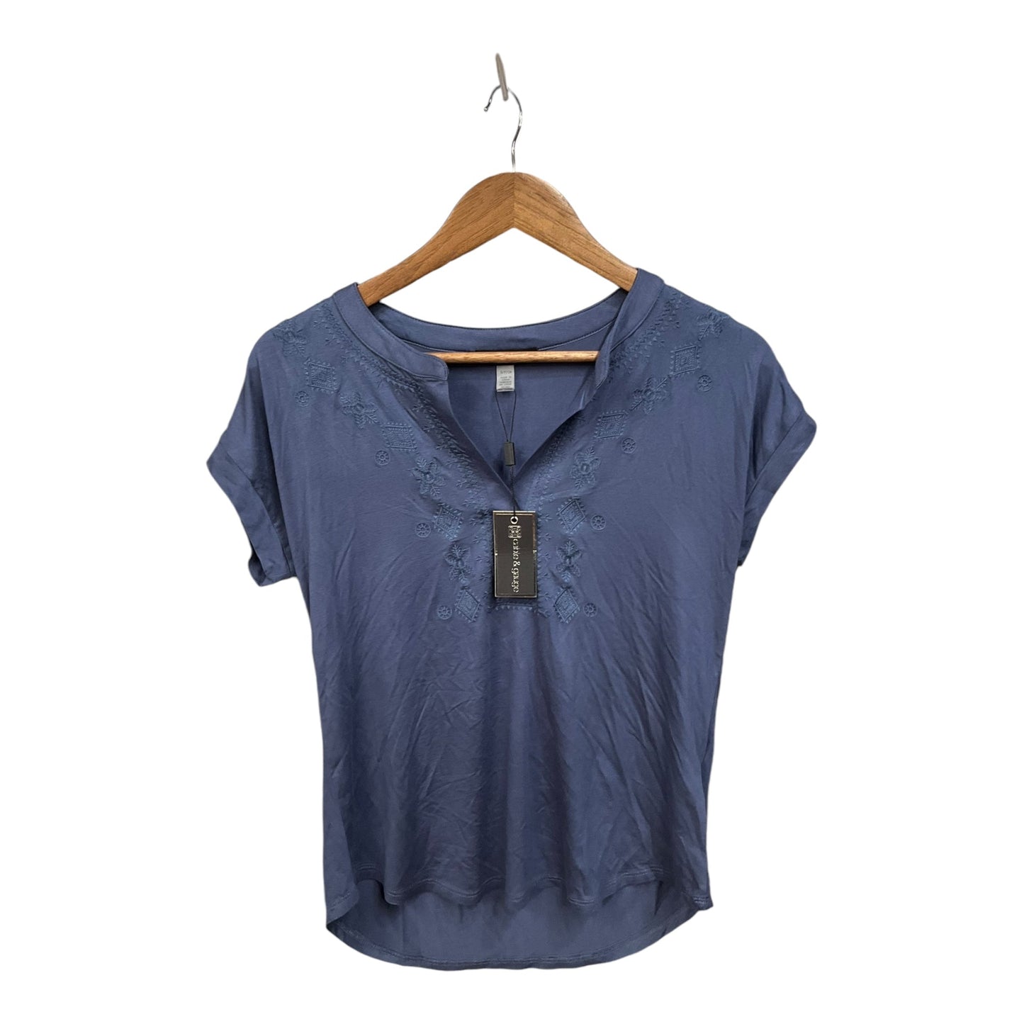 Top Short Sleeve By Cable And Gauge In Blue, Size: S