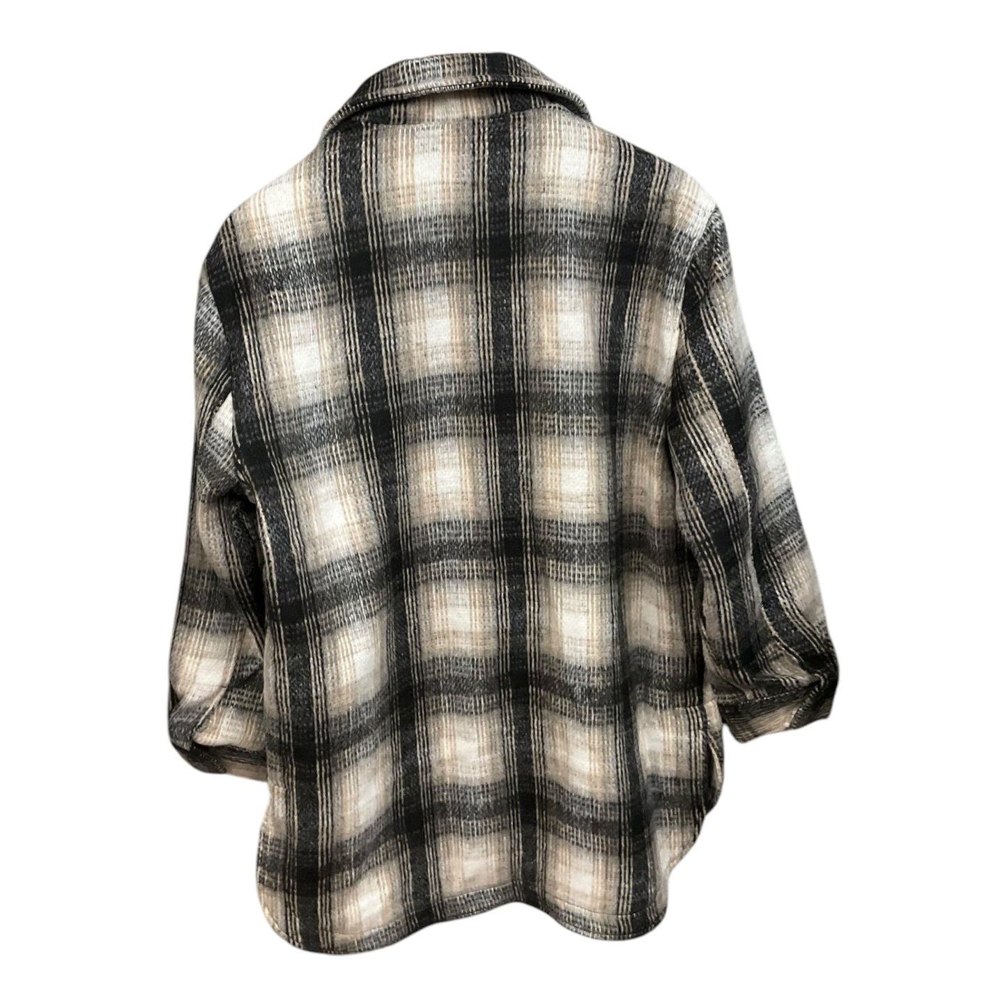 Jacket Shirt By Sebby In Plaid Pattern, Size: M