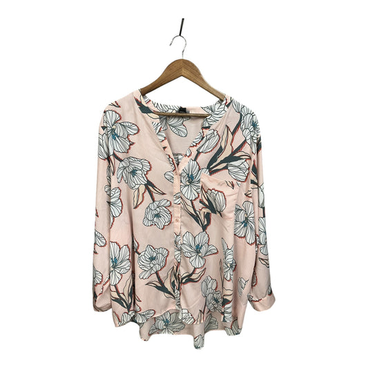 Blouse Long Sleeve By Simply Emma In Floral Print, Size: 3x