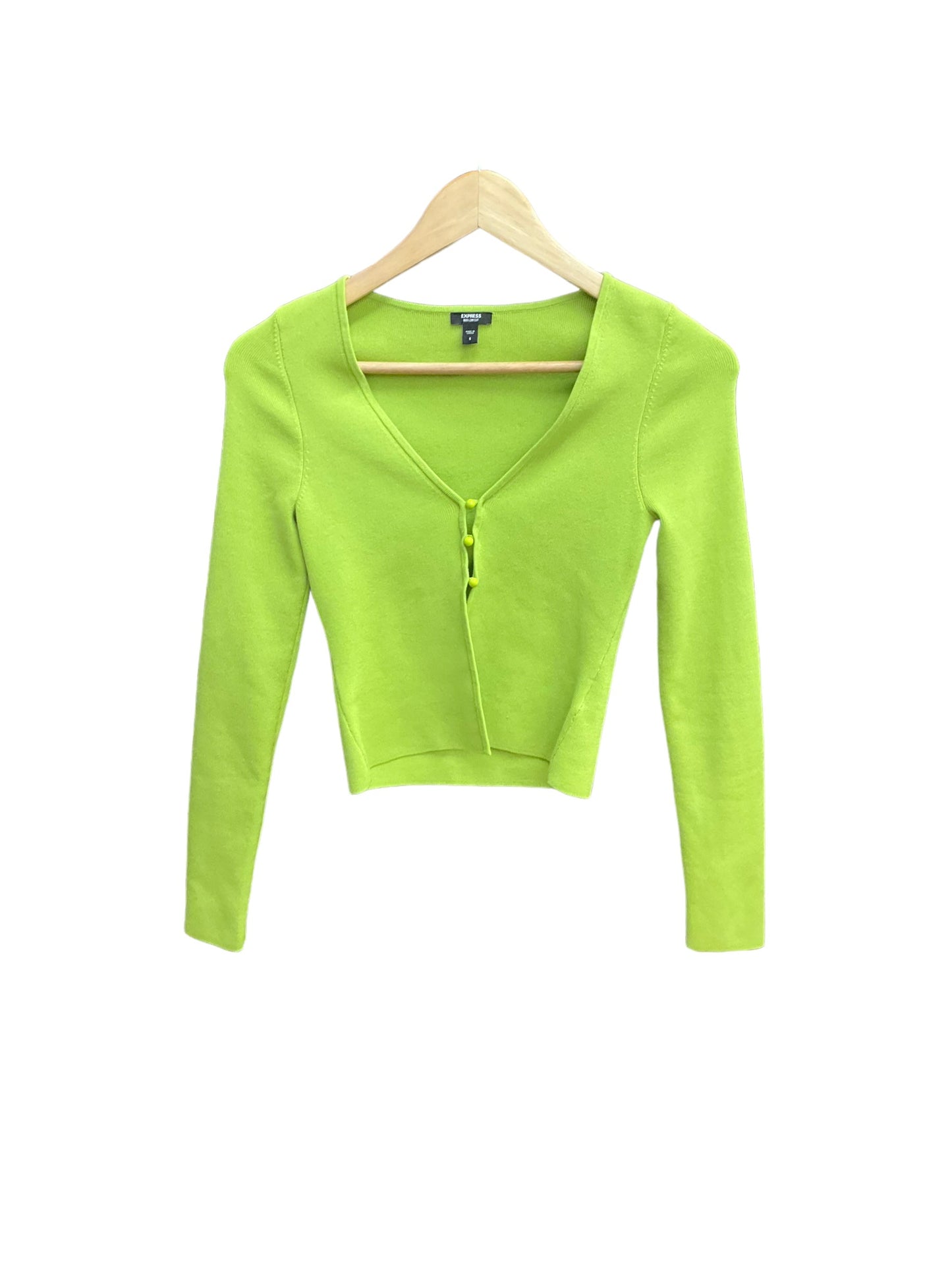 Lime Green Cardigan Express, Size S