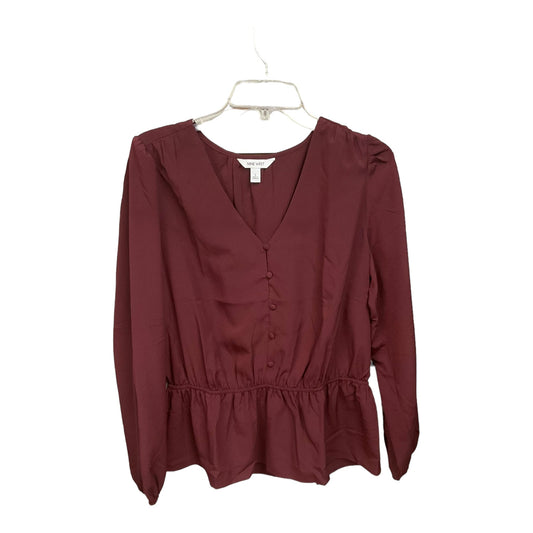 Top Long Sleeve By Nine West In Red, Size: L