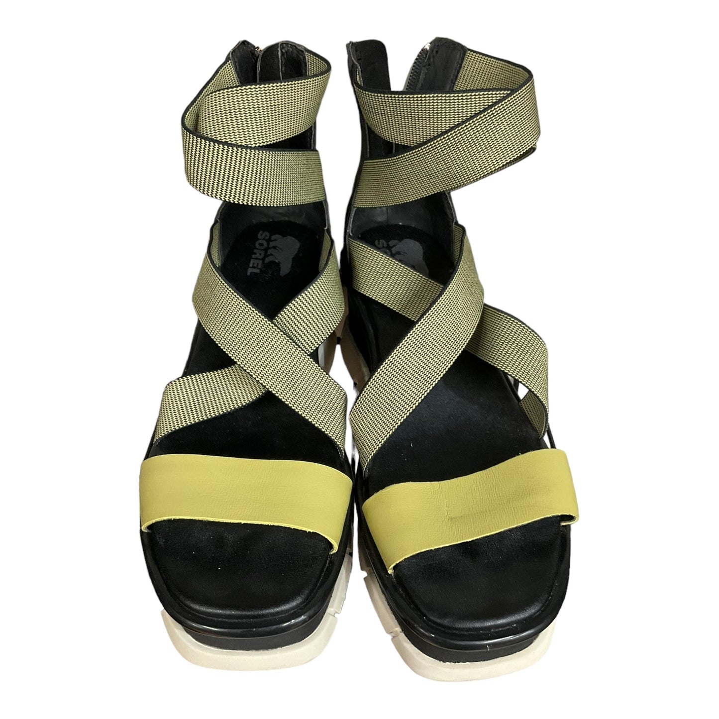 Green Shoes Heels Block Sorel, Size 8.5