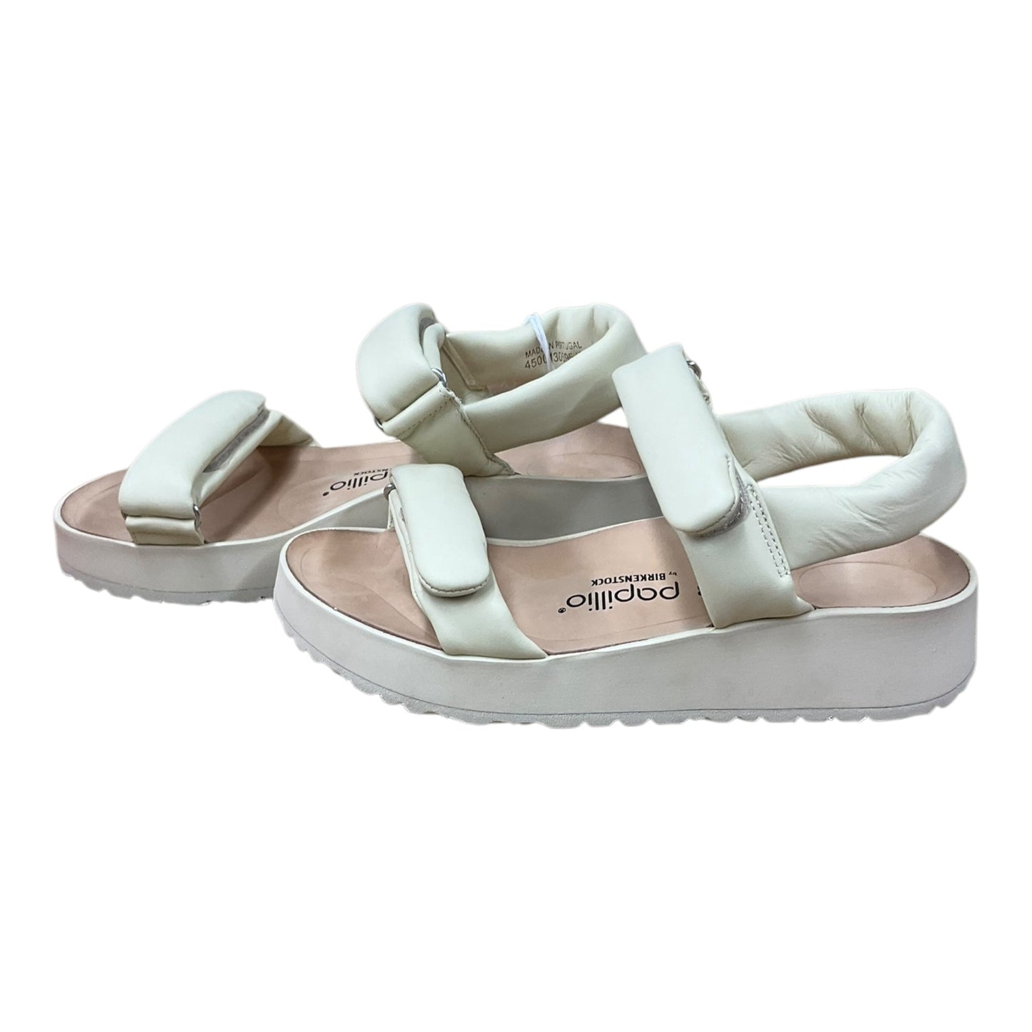 Sandals Heels Block By Birkenstock In Cream, Size: 10