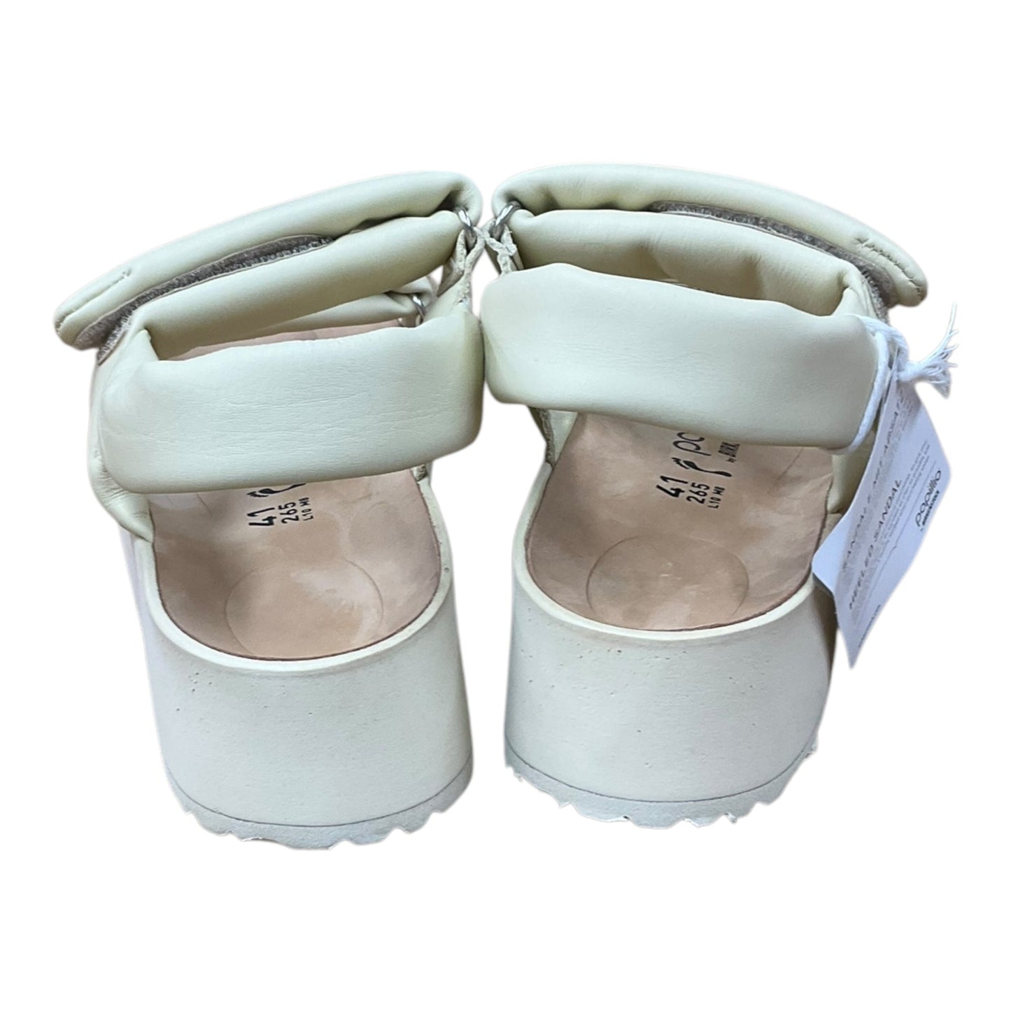 Sandals Heels Block By Birkenstock In Cream, Size: 10