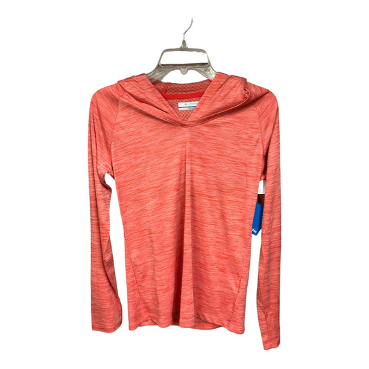 Orange Athletic Top Long Sleeve Collar Columbia, Size S