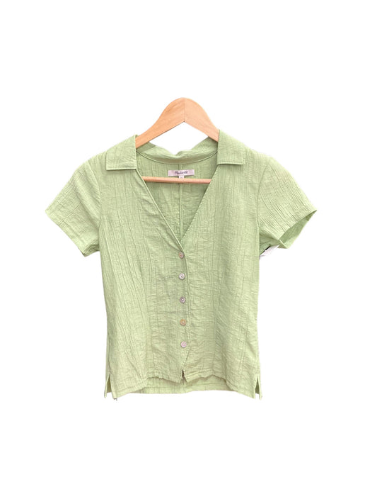 Green Top Short Sleeve Madewell, Size Xs