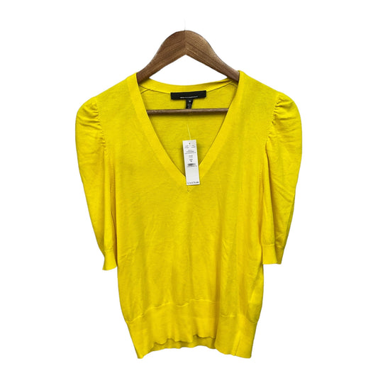 Top Short Sleeve By White House Black Market In Yellow, Size: M