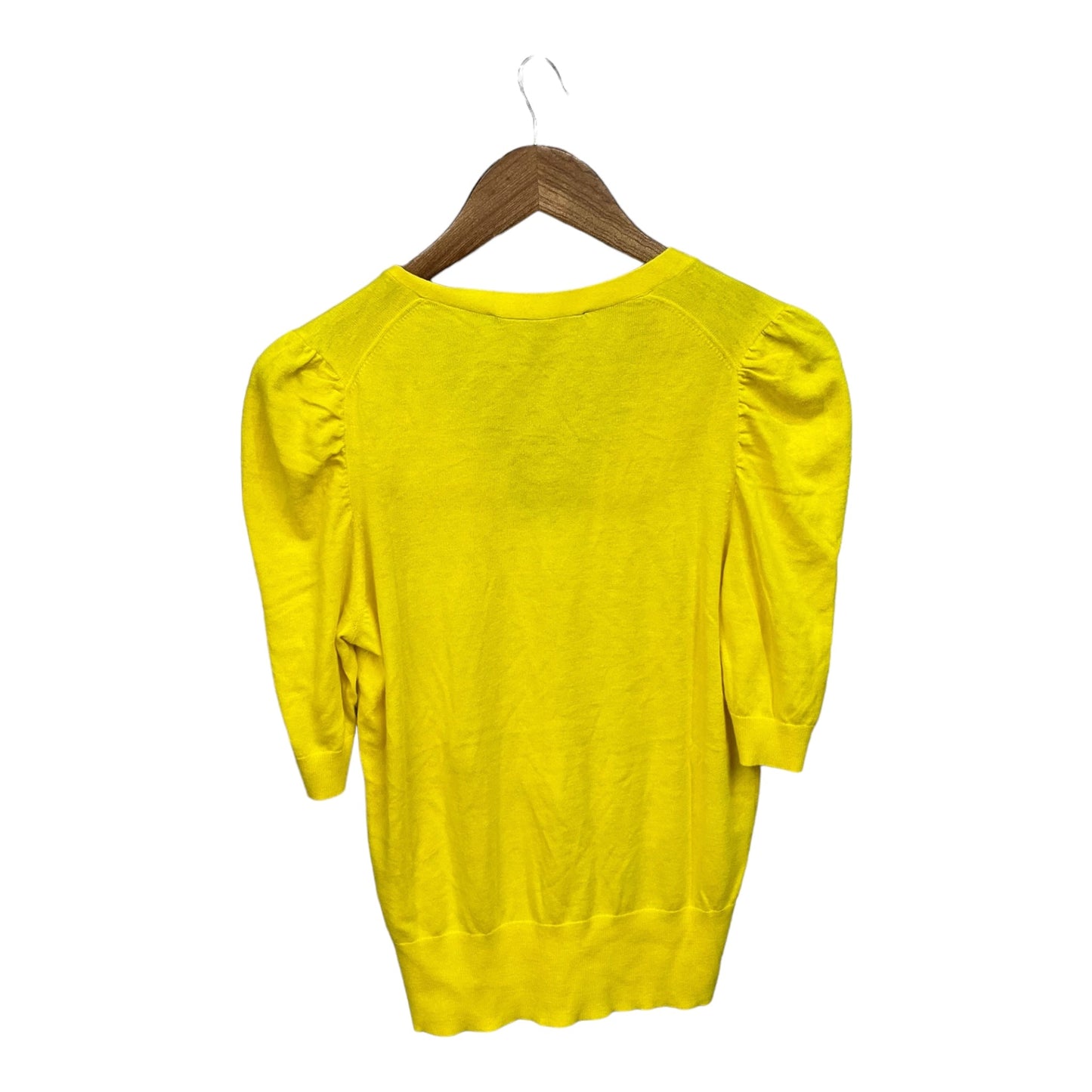 Top Short Sleeve By White House Black Market In Yellow, Size: M