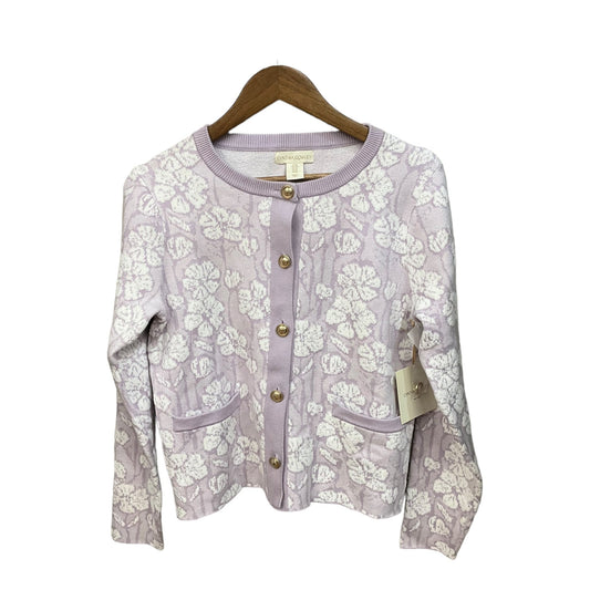 Cardigan By Cynthia Rowley In Purple & White, Size: M