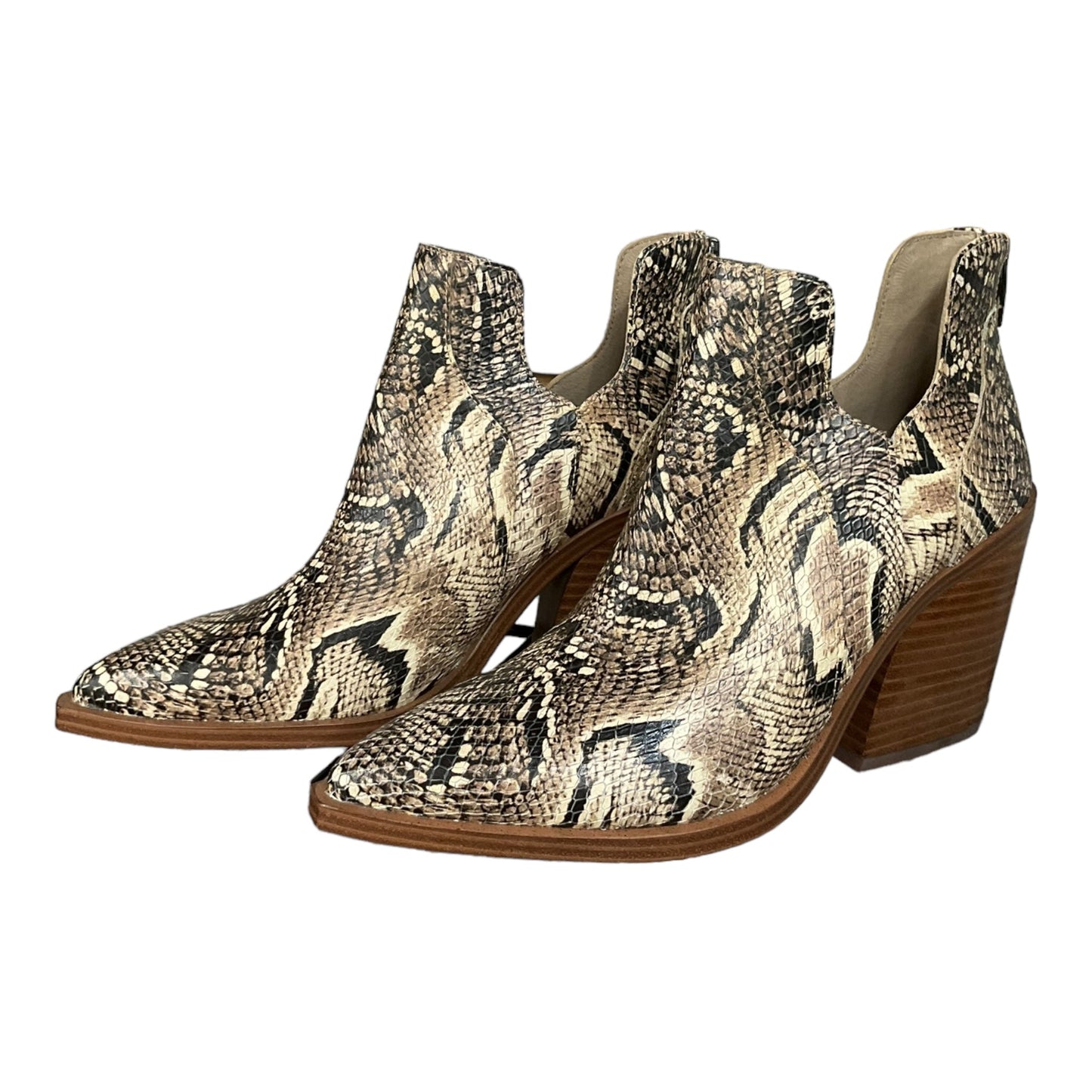 Boots Ankle Heels By Vince Camuto In Animal Print, Size: 8.5