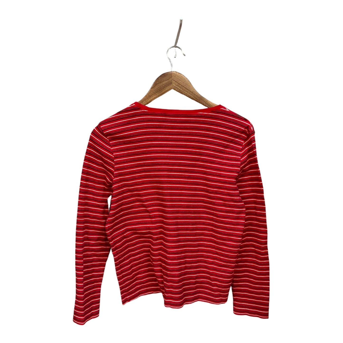 Top Long Sleeve Basic By Liz Claiborne In Striped Pattern, Size: M