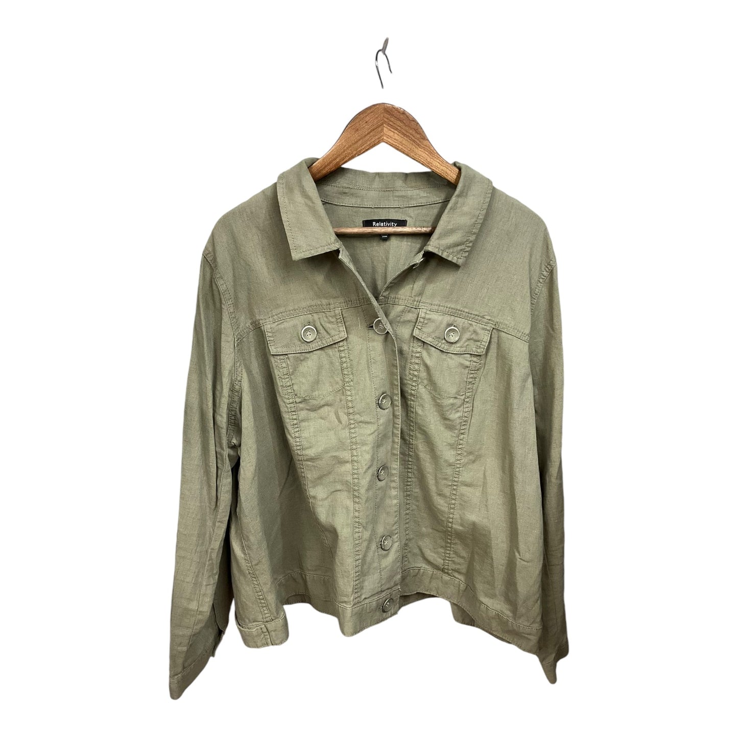 Jacket Other By Relativity In Green, Size: 3x