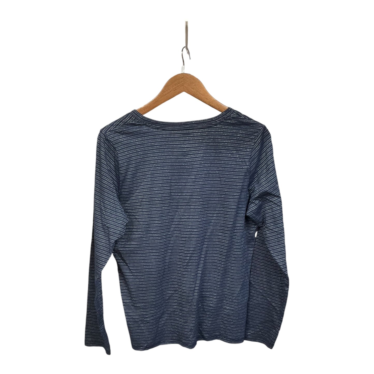 Top Long Sleeve Basic By Sonoma In Blue & Silver, Size: M