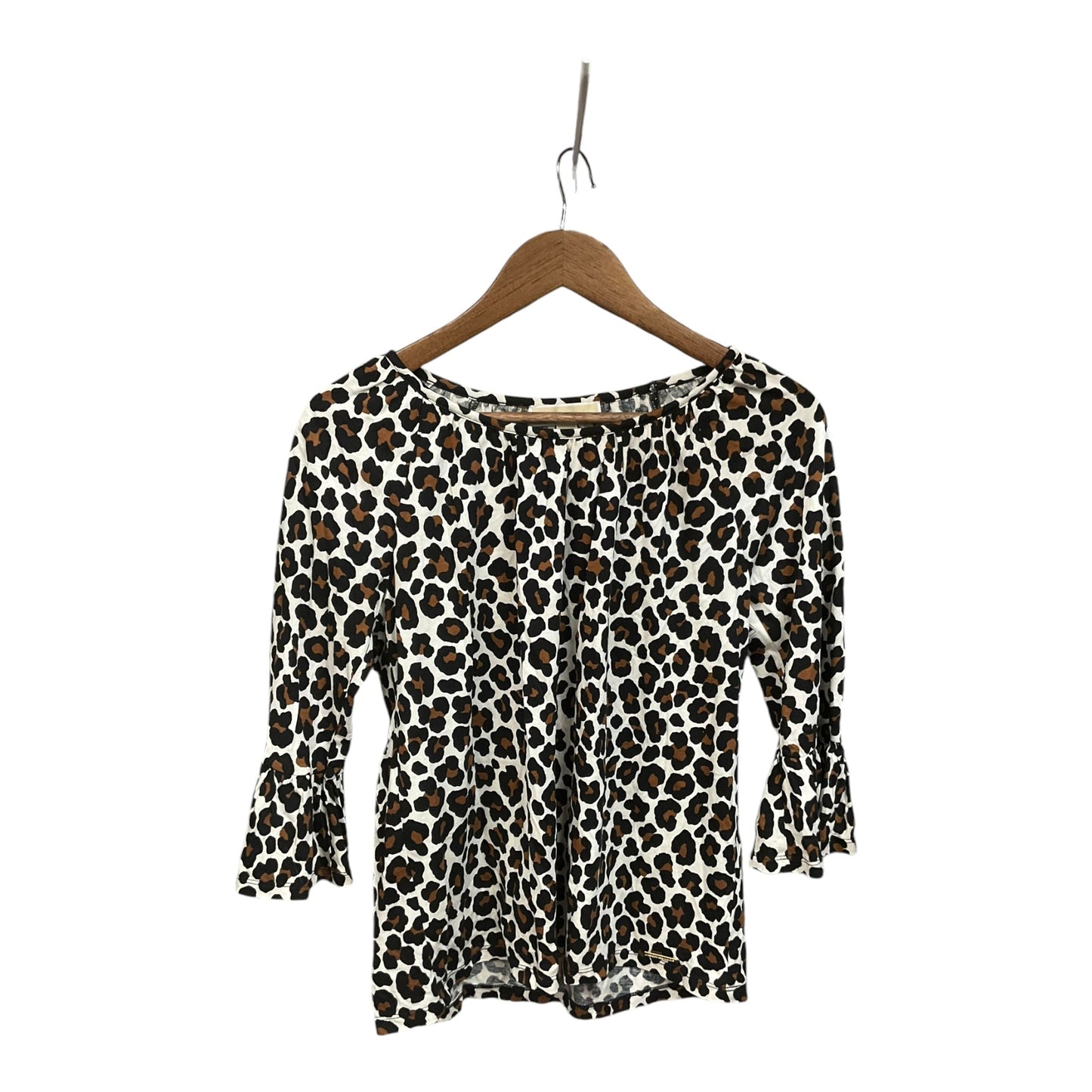 Top 3/4 Sleeve By Michael By Michael Kors In Animal Print, Size: S