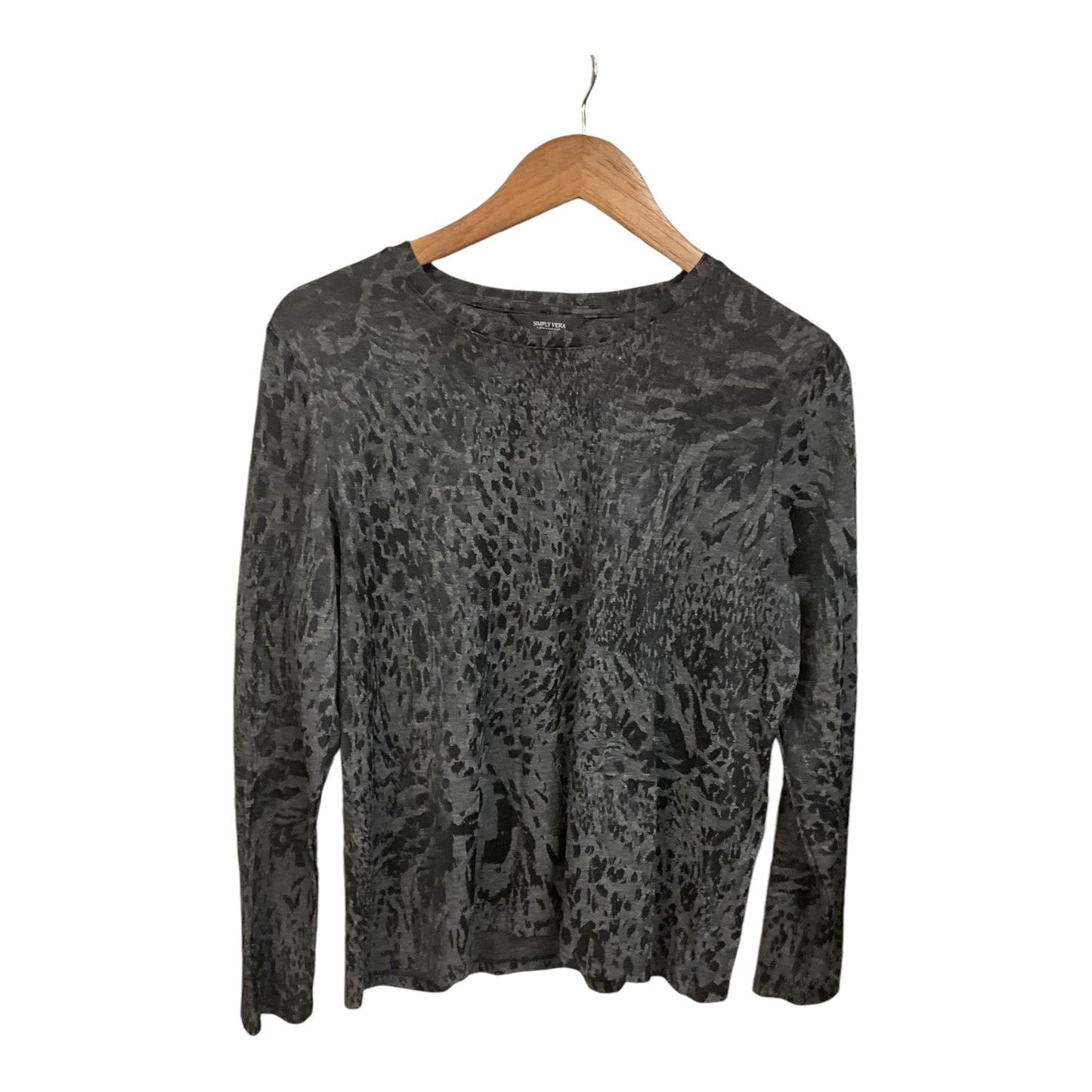 Top Long Sleeve By Simply Vera In Animal Print, Size: L