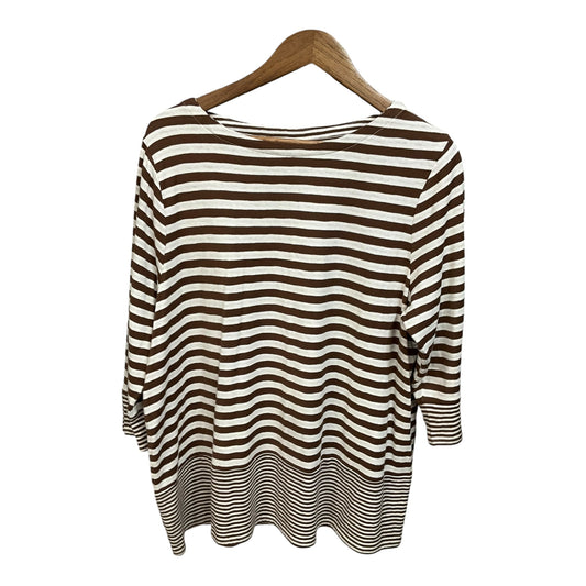 Top 3/4 Sleeve By J. Jill In Striped Pattern, Size: Xl