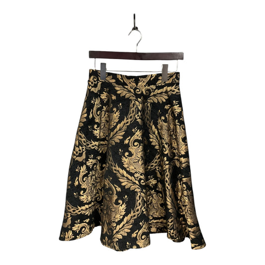 Skirt Midi By Clothes Mentor In Black & Gold, Size: S