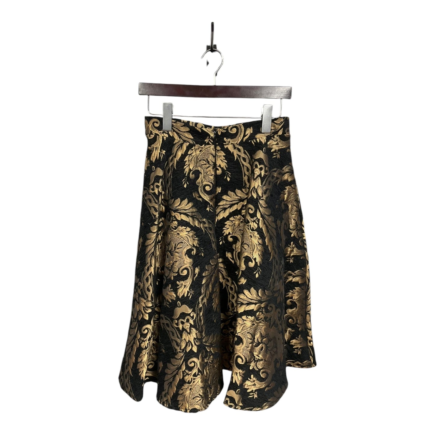 Skirt Midi By Clothes Mentor In Black & Gold, Size: S