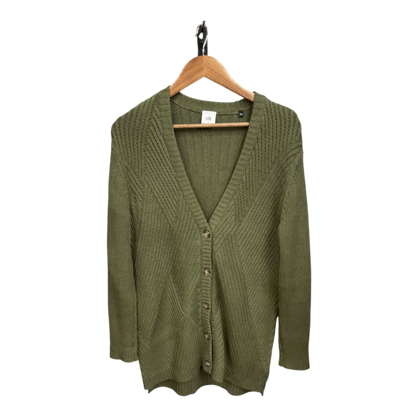 Sweater Cardigan By Cabi In Green, Size: S