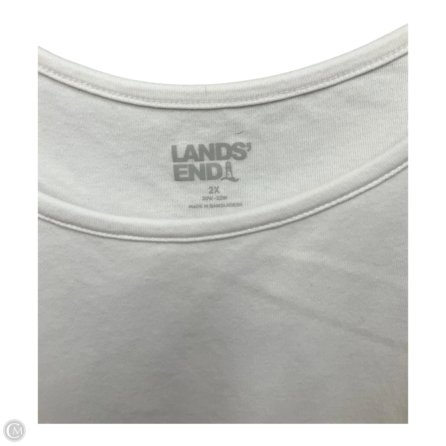 Top Sleeveless Basic By Lands End In White, Size: 2x