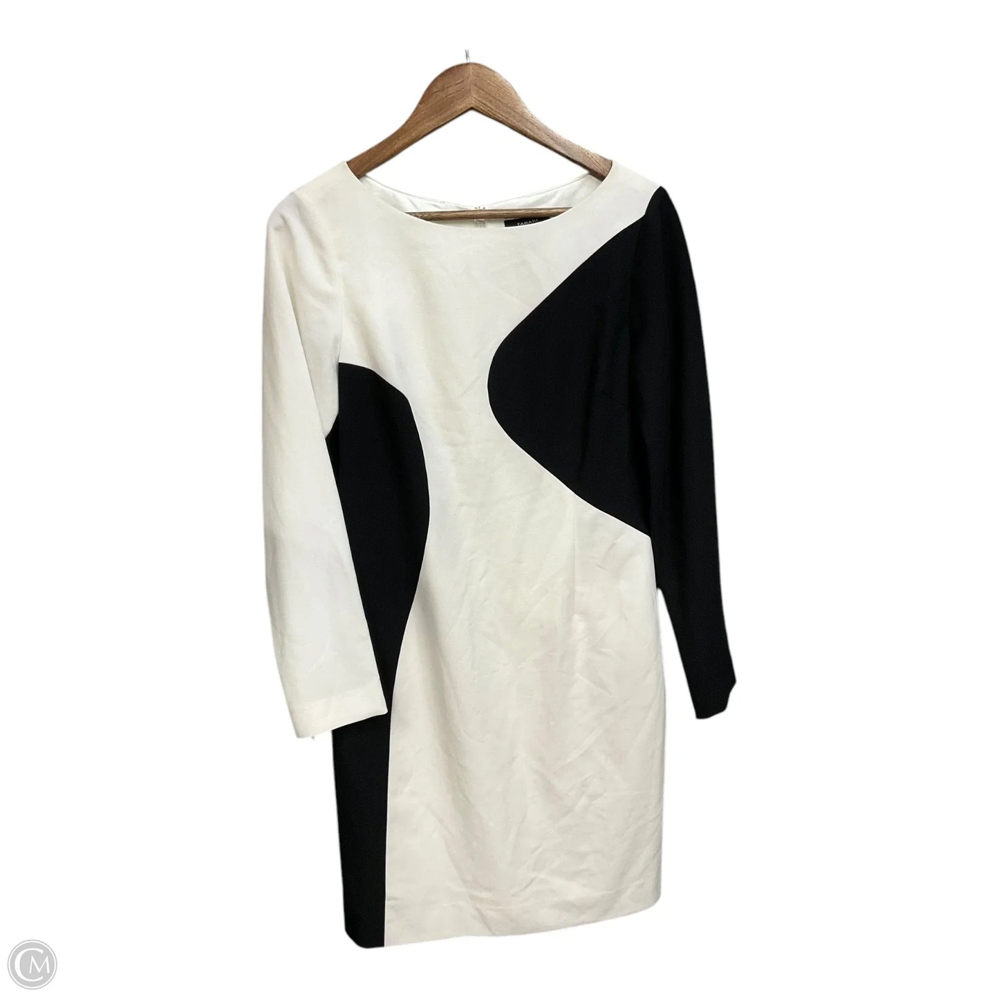 Dress Party Short By Tahari By Arthur Levine In Black & Cream, Size: S