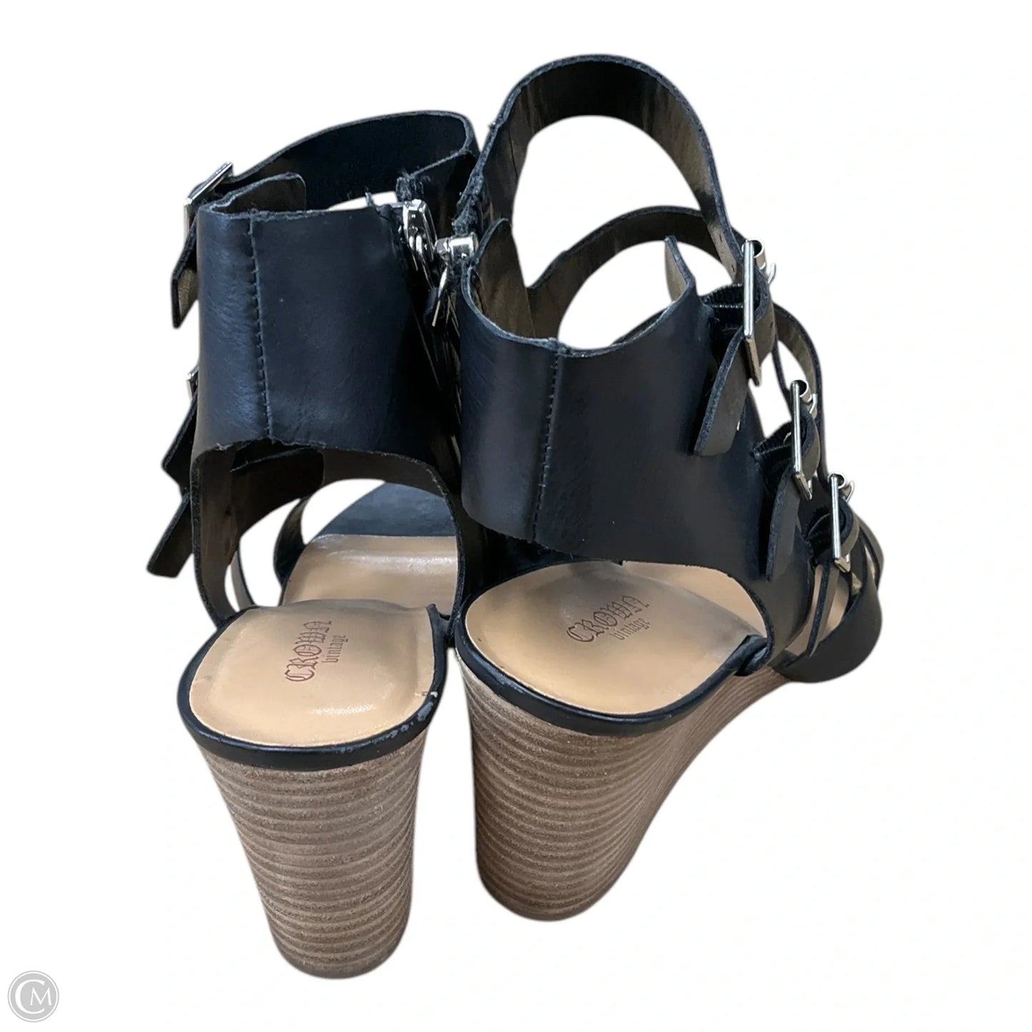 Sandals Heels Wedge By Crown Vintage In Black, Size: 11