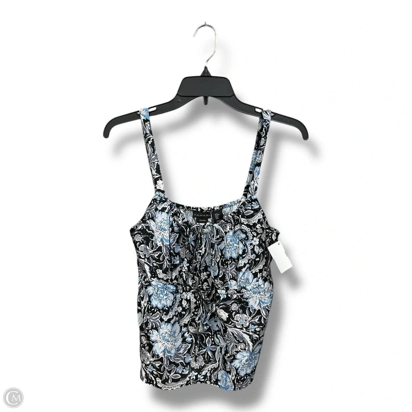 Top Sleeveless By Tahari By Arthur Levine In Black & Blue, Size: M