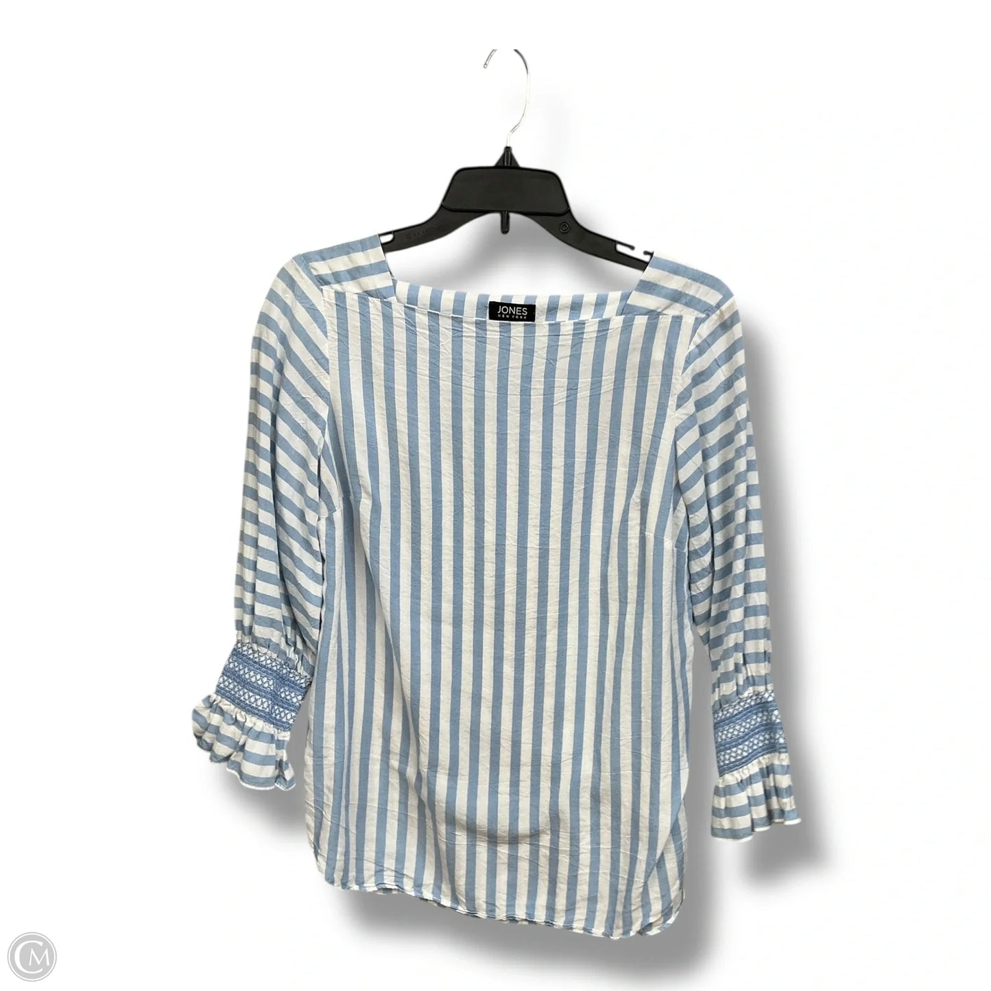 Top 3/4 Sleeve By Jones New York In Striped Pattern, Size: S