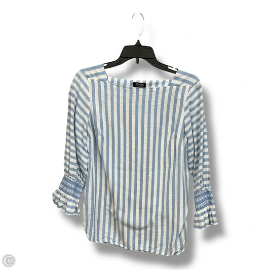 Top 3/4 Sleeve By Jones New York In Striped Pattern, Size: S