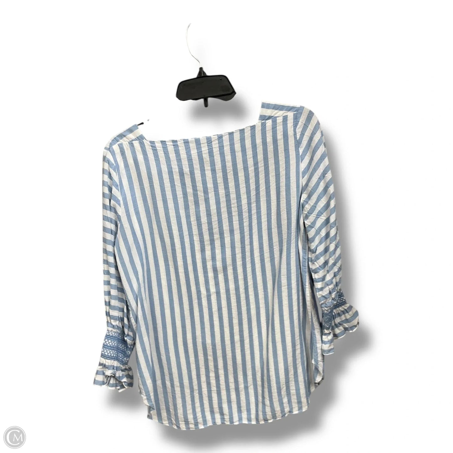 Top 3/4 Sleeve By Jones New York In Striped Pattern, Size: S