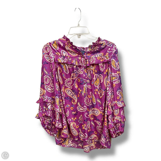 Blouse Long Sleeve By Democracy In Purple, Size: 1x
