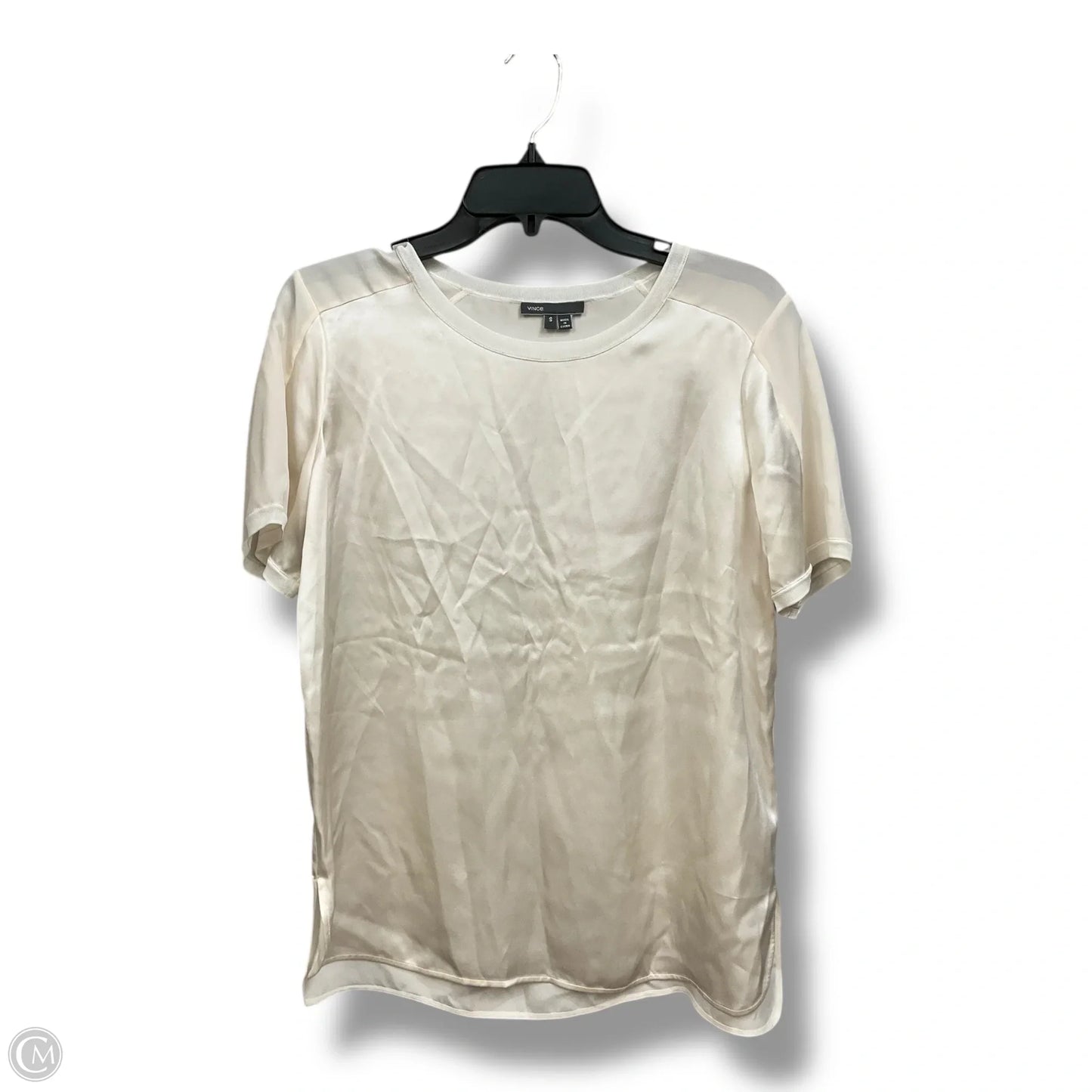 Top Short Sleeve By Vince In Ivory, Size: S