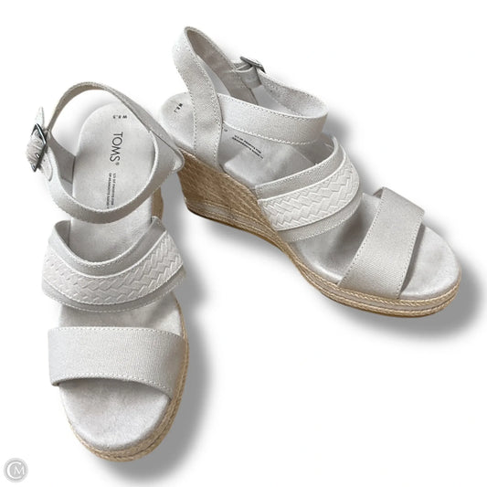 Sandals Heels Wedge By Toms In Grey, Size: 8.5