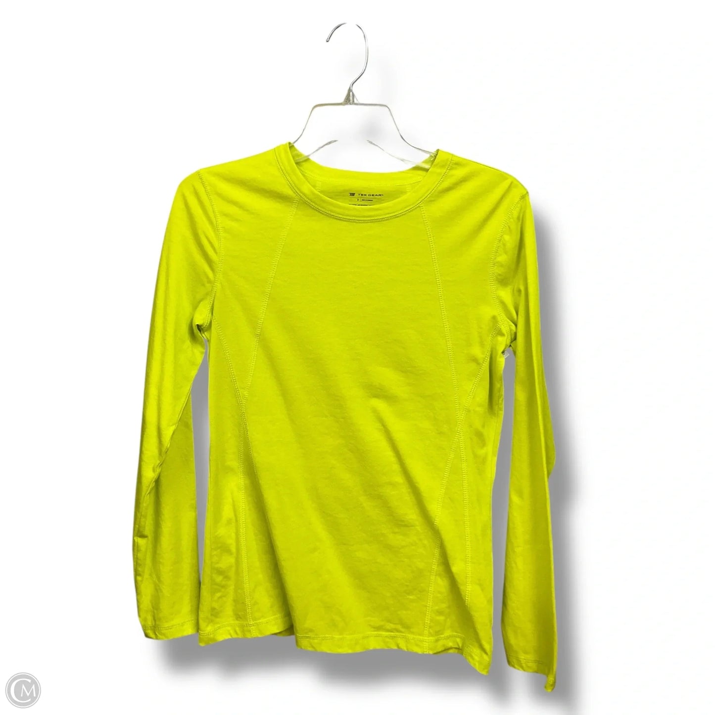 Athletic Top Long Sleeve Crewneck By Tek Gear In Chartreuse, Size: S