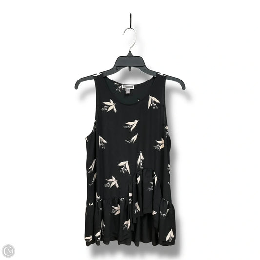 Blouse Sleeveless By Chelsea 28 In Black & Cream, Size: M