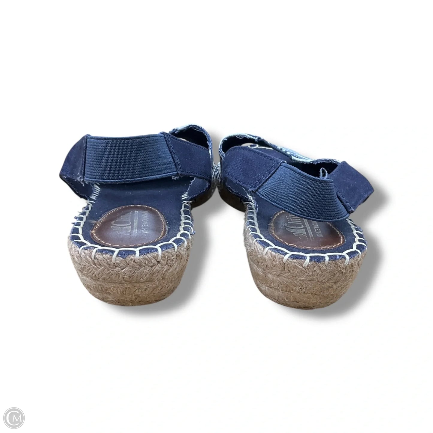 Sandals Heels Wedge By White Mountain In Striped Pattern, Size: 9