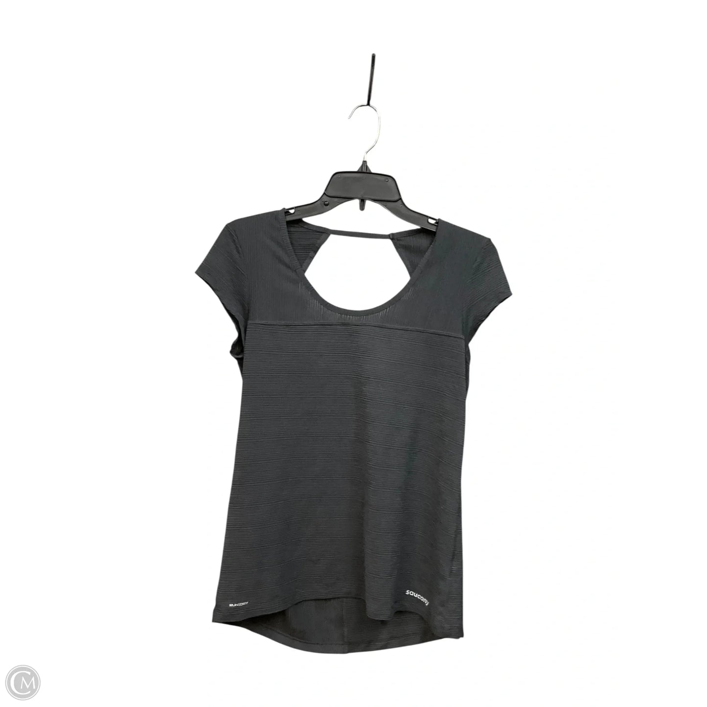 Athletic Top Short Sleeve By Saucony In Grey, Size: S