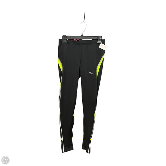 Athletic Leggings By Saucony In Black & Yellow, Size: S