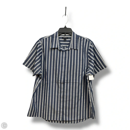 Blouse Short Sleeve By Lands End In Striped Pattern, Size: 2x
