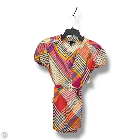 Top Short Sleeve By Tommy Hilfiger In Plaid Pattern, Size: M