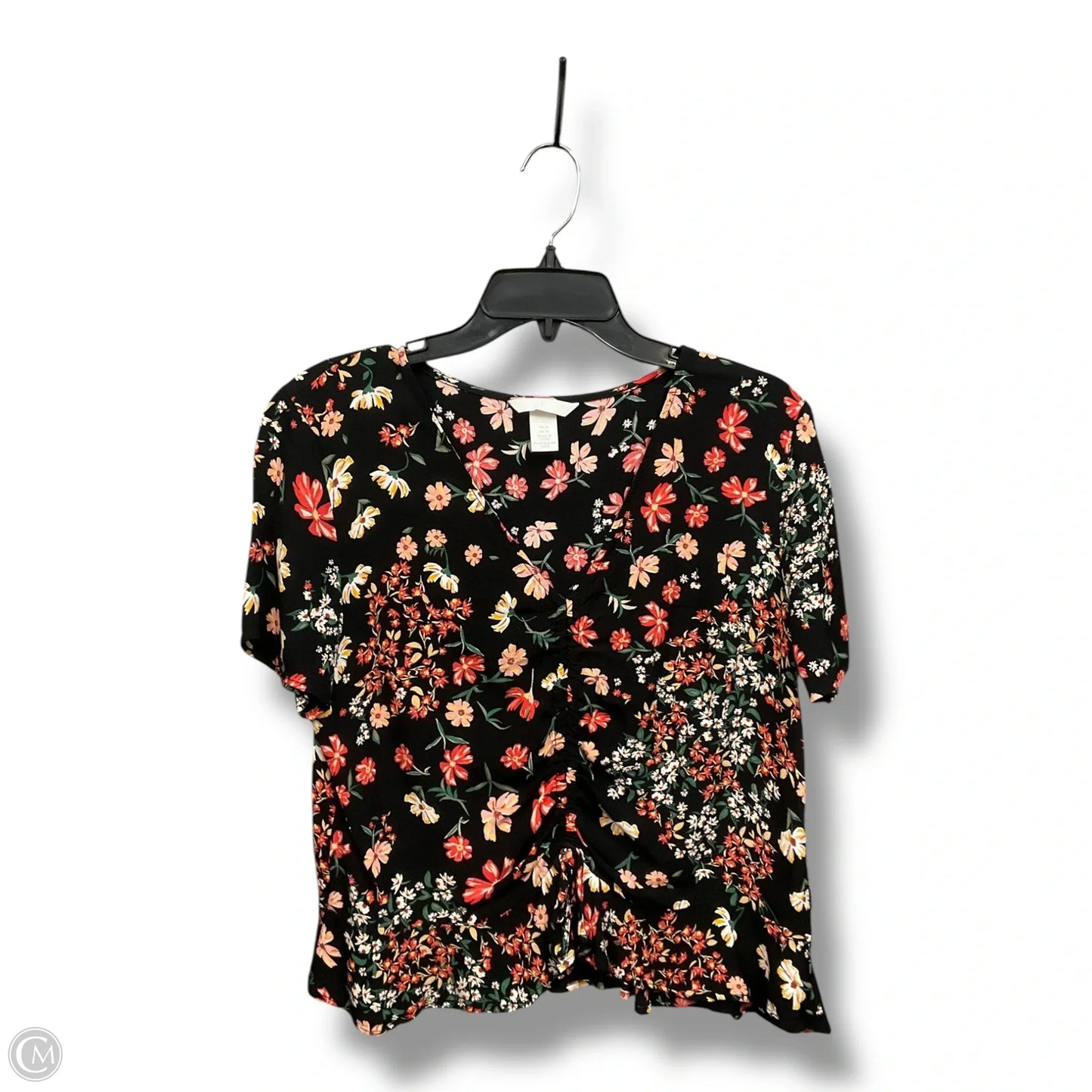 Top Short Sleeve By H&m In Floral Print, Size: Large