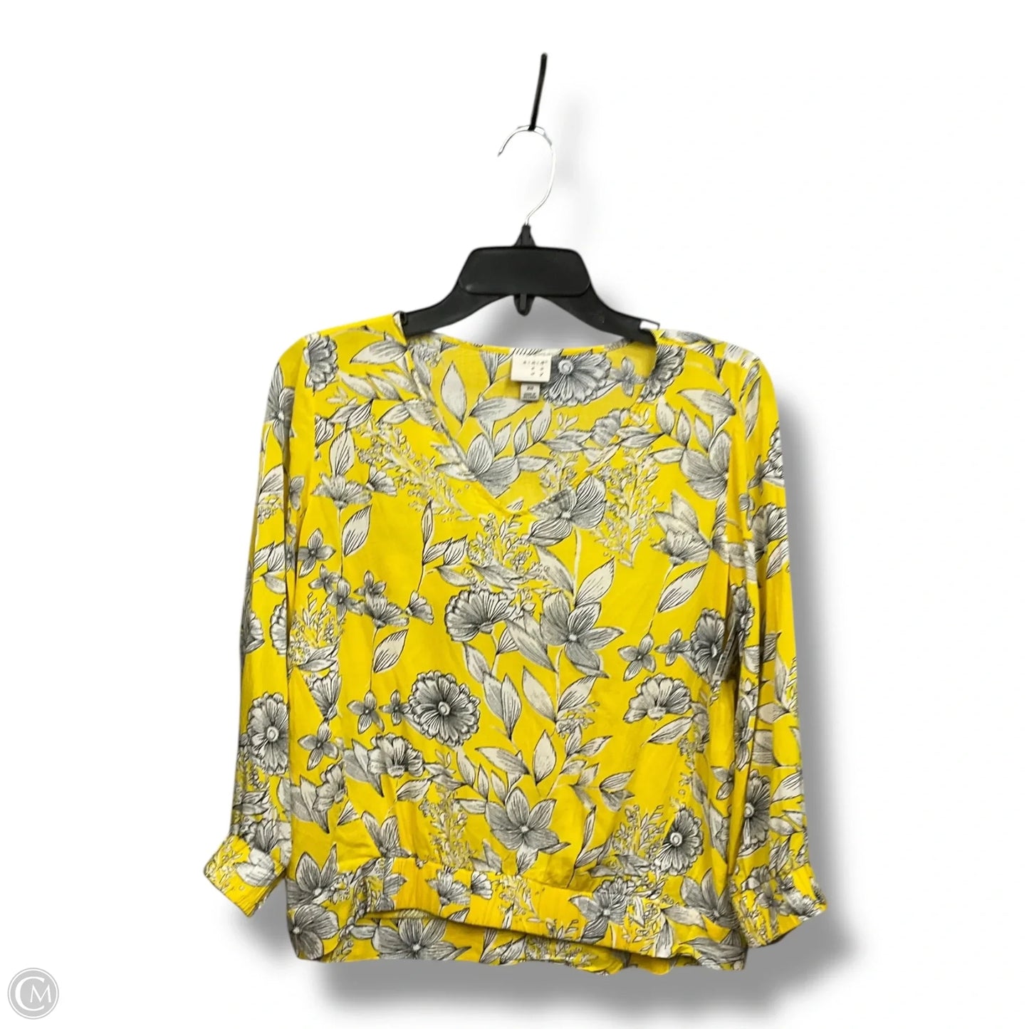 Top 3/4 Sleeve By A New Day In Floral Print, Size: Xs