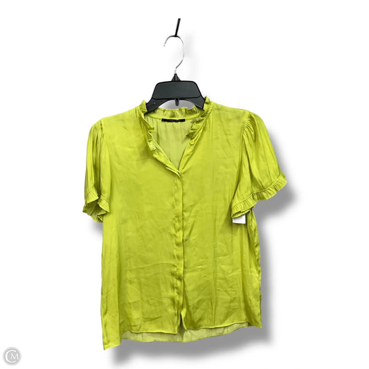 Blouse Short Sleeve By Tahari By Arthur Levine In Chartreuse, Size: Sp