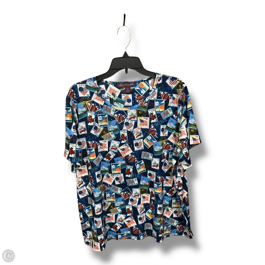 Top Short Sleeve By Gloria Vanderbilt In Multi-colored, Size: Xxl