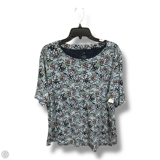 Top Short Sleeve By J. Jill In Floral Print, Size: Xl