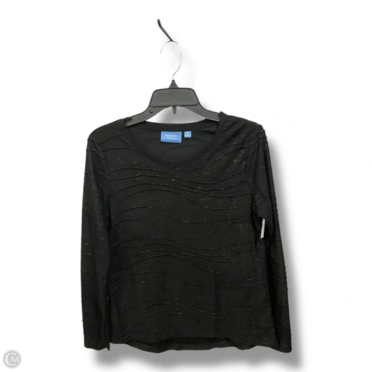 Top Long Sleeve By Simply Vera In Black & Gold, Size: M