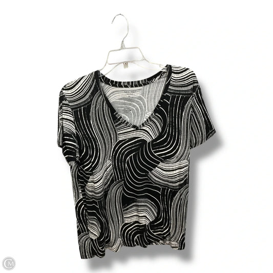 Top Short Sleeve By Nine West Apparel In Black & White, Size: M