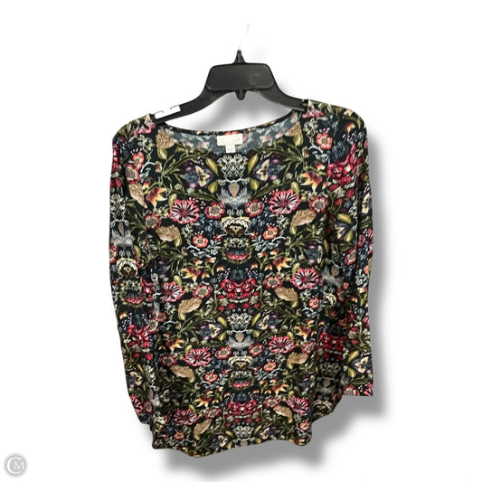Tunic Long Sleeve By J. Jill In Floral Print, Size: Xs