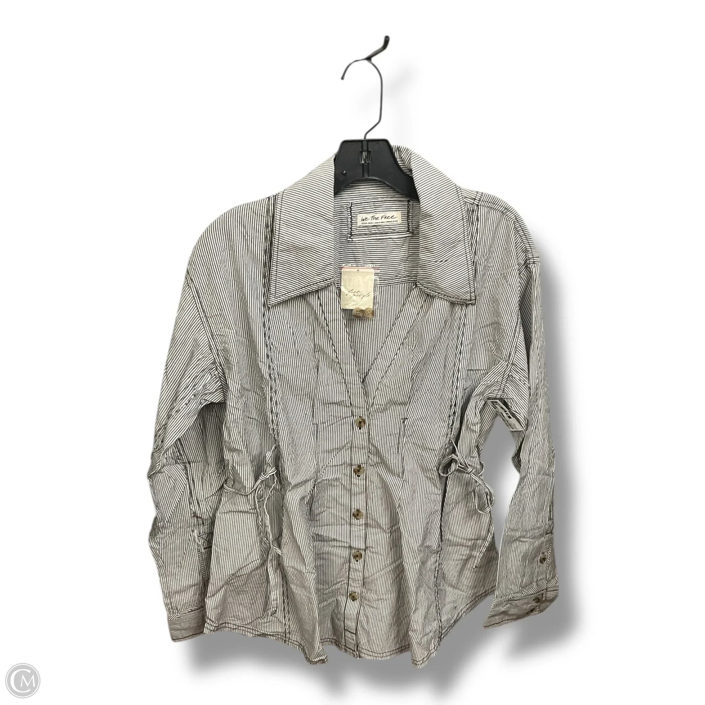 Blouse Long Sleeve By We The Free In Striped Pattern, Size: Xs